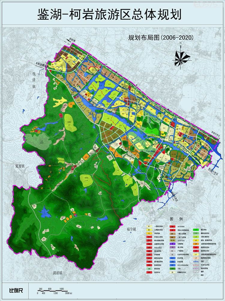 来来来.我们来研究这张鉴湖—柯岩旅游区总体规划图