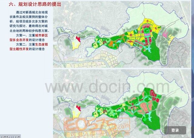 新昌城北台地规划方案一,二重要节点分区(打造城市副中心)