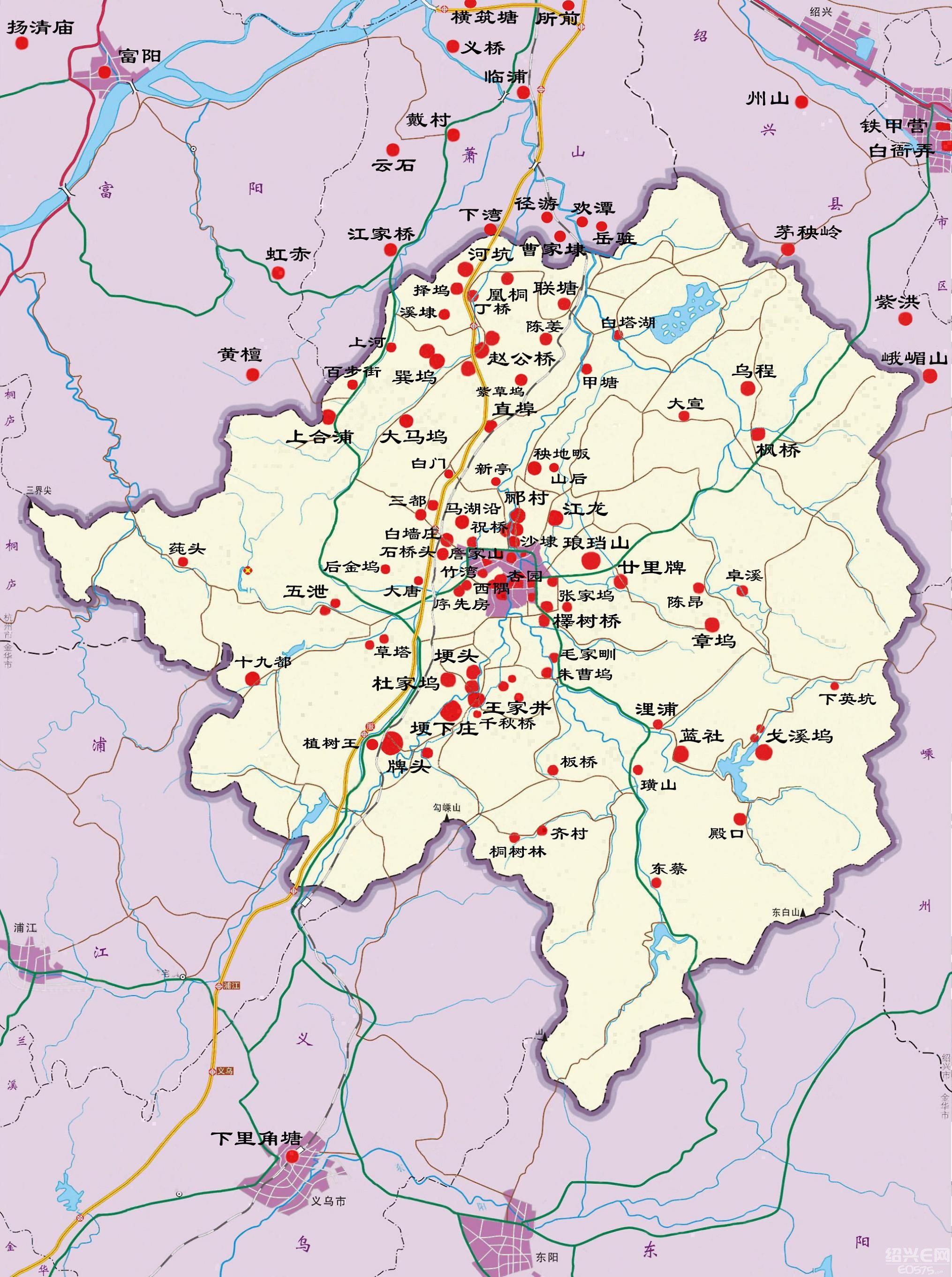 目前已知的诸暨境内郦姓家族居住地