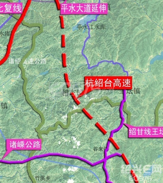 杭绍台高速公路规划图被改了吗|第四城市·城建 绍兴e网论坛 绍