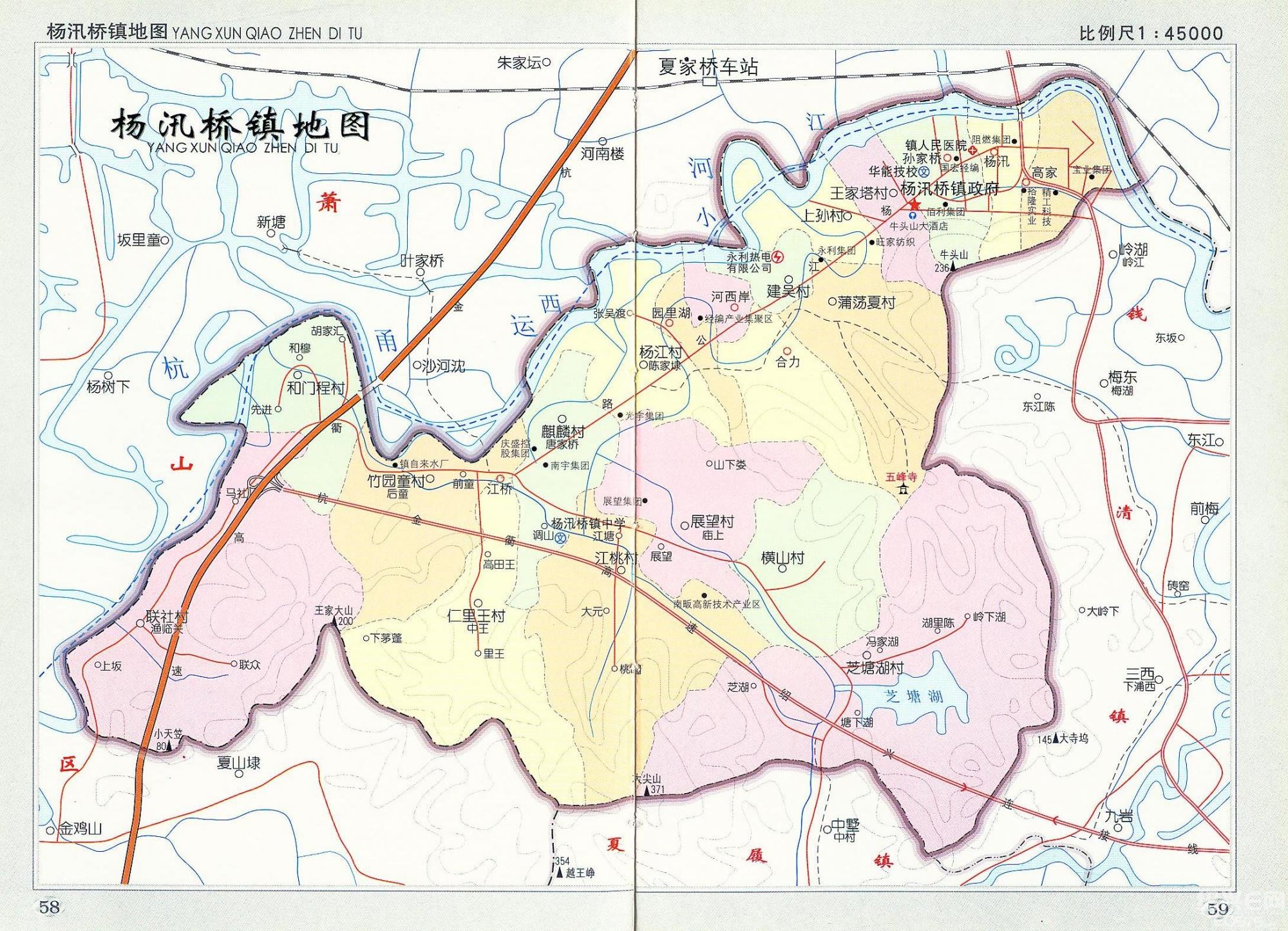 柯桥城区组成的镇街域地图