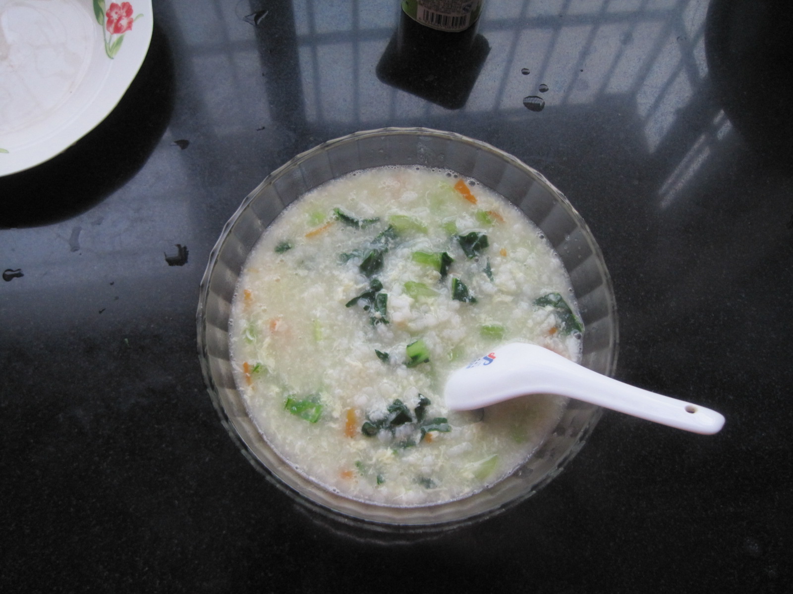 分享我的早餐——青菜蛋花粥