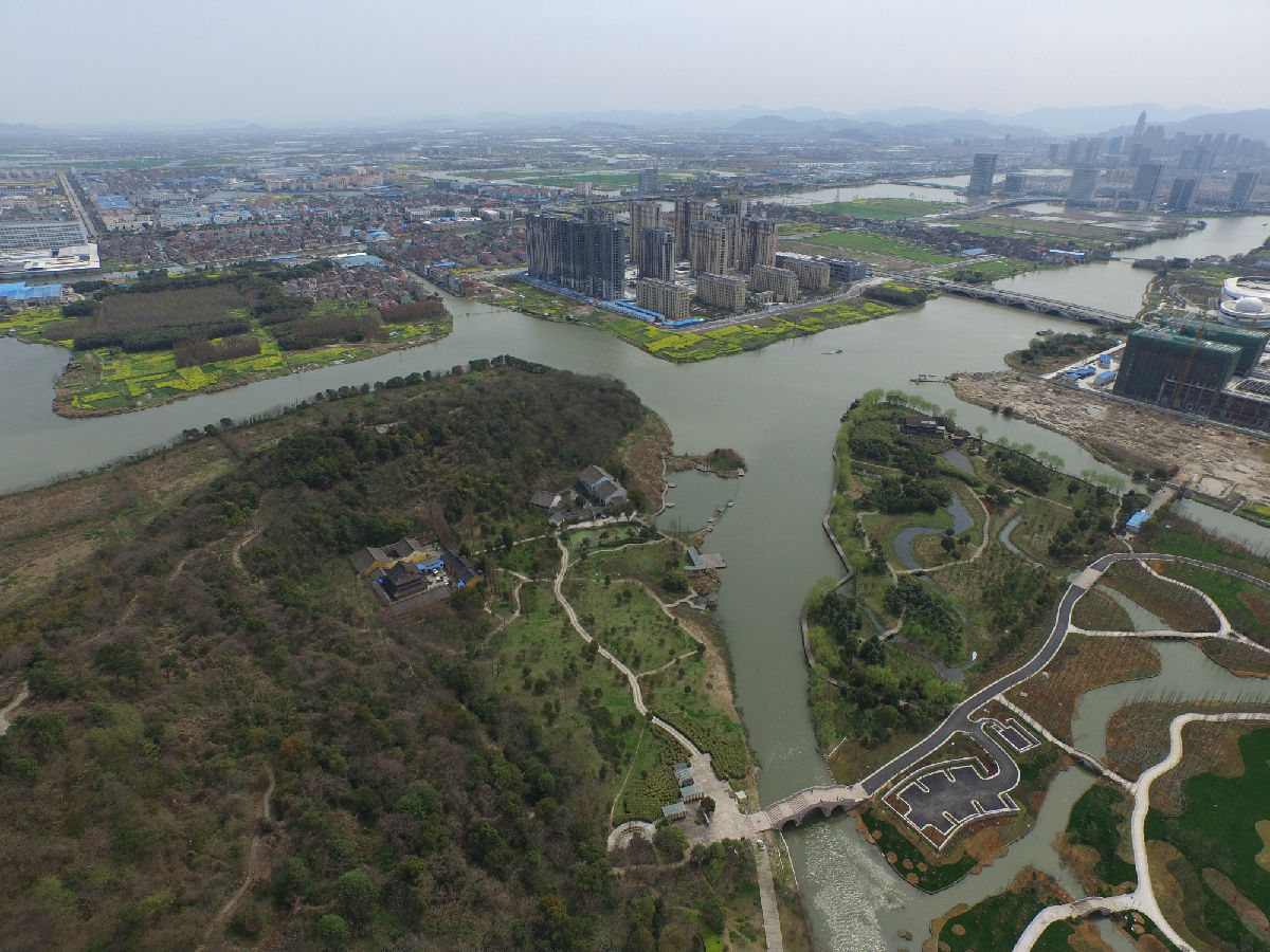 水乡绍兴,镜湖湿地航拍