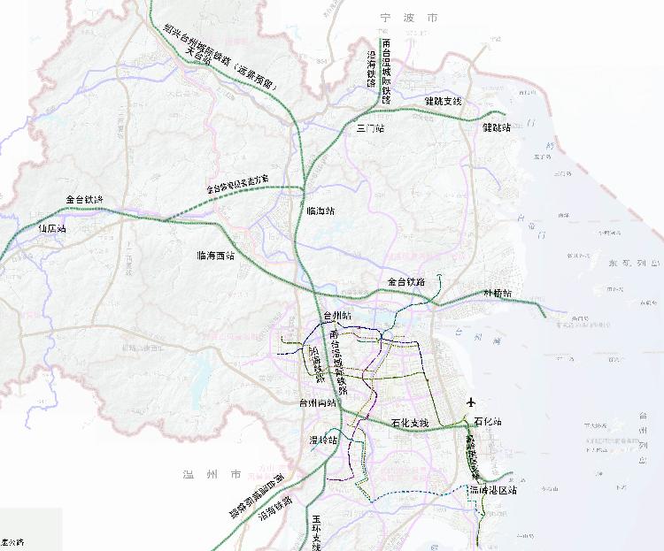 台州市域总体规划2007-2020远景预留绍台城际铁路